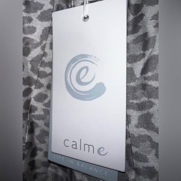 Calme by Johnny Was Animal Print Puff Sleeve Kaftan Maxi Dress Boho Chic Sm NWT - Picture 7 of 10